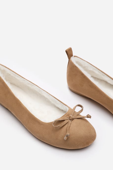 Wheres That From Womens 'Danica' Ballet Slippers with Faux Fur Lining and Bow Detail - Image 5