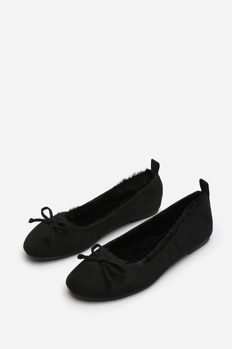 Wheres That From Womens 'Danica' Ballet Slippers with Faux Fur Lining and Bow Detail - Image 4