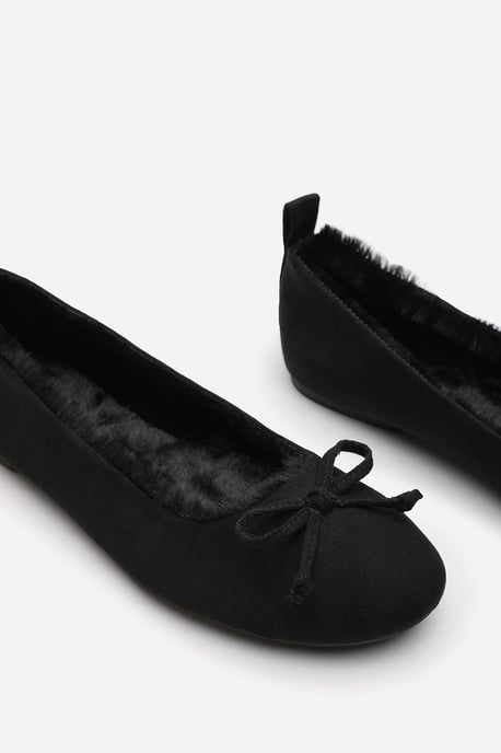 Wheres That From Womens 'Danica' Ballet Slippers with Faux Fur Lining and Bow Detail - Image 5