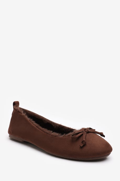 Wheres That From Womens 'Danica' Ballet Slippers with Faux Fur Lining and Bow Detail - Image 4