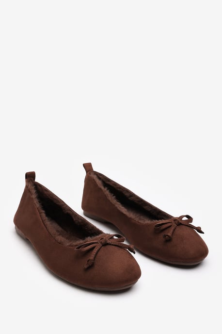 Wheres That From Womens 'Danica' Ballet Slippers with Faux Fur Lining and Bow Detail - Image 5