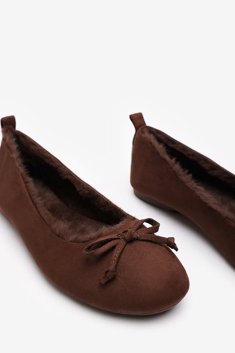 Wheres That From Womens 'Danica' Ballet Slippers with Faux Fur Lining and Bow Detail - Image 6