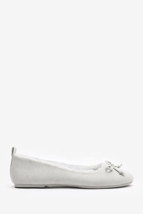 Wheres That From Womens 'Danica' Ballet Slippers with Faux Fur Lining and Bow Detail - Image 3
