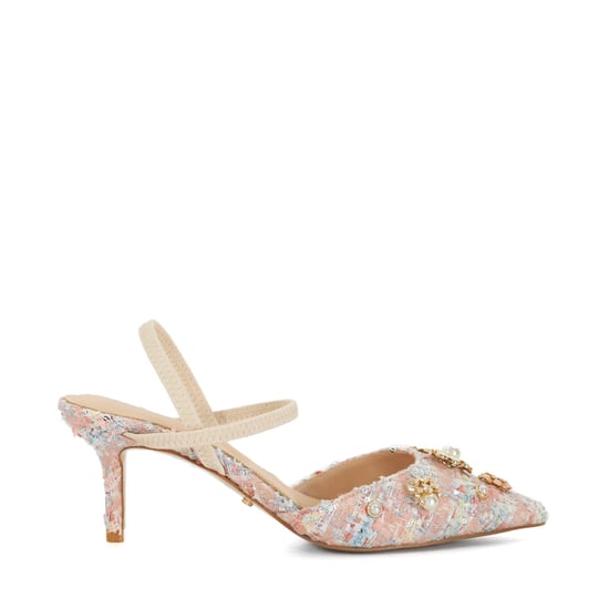 Dune Ladies Diana - Boucle Embellished Open Kitten Heel Court - Image 2