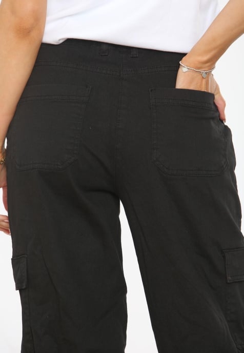 MYT Womens Wide Leg Baggy High Waisted Cargo Pocket Jeans in Black - Image 5