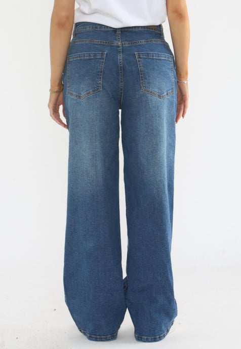MYT Womens Wide Leg Baggy High Waisted Jeans in Blue - Image 2