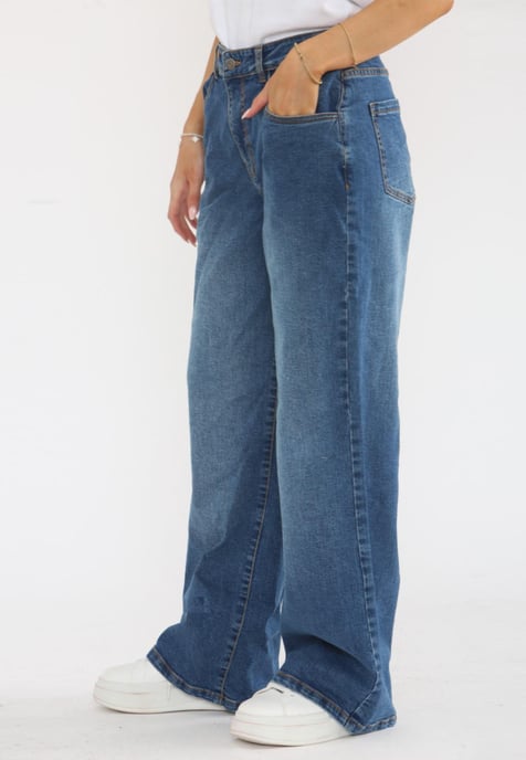 MYT Womens Wide Leg Baggy High Waisted Jeans in Blue - Image 3