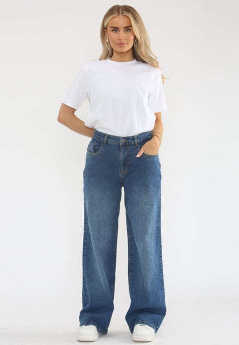 MYT Womens Wide Leg Baggy High Waisted Jeans in Blue - Image 6