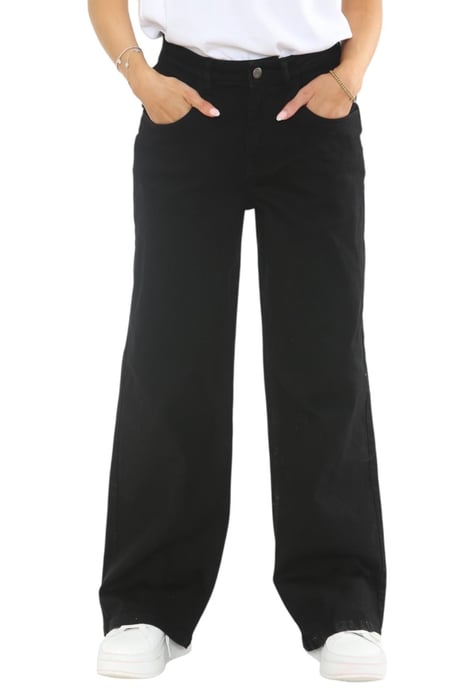 MYT Womens Wide Leg Baggy High Waisted Jeans in Black - Image 1