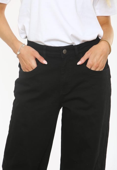 MYT Womens Wide Leg Baggy High Waisted Jeans in Black - Image 4