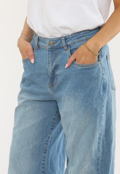 MYT Womens Wide Leg Baggy High Waisted Jeans in Light Blue - Image 4