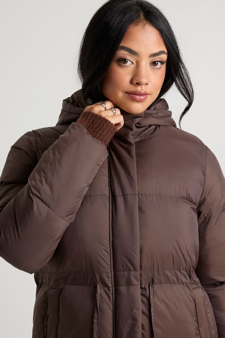 Cinch Waist Hooded Puffer Jacket - Image 4