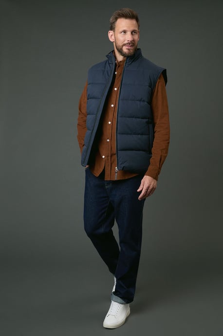 Navy Padded Gilet - Image 4