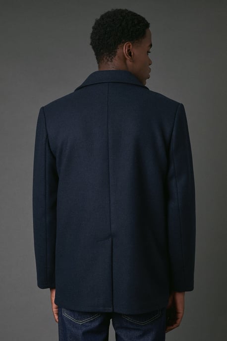 Navy Wool Blend Peacoat - Image 3
