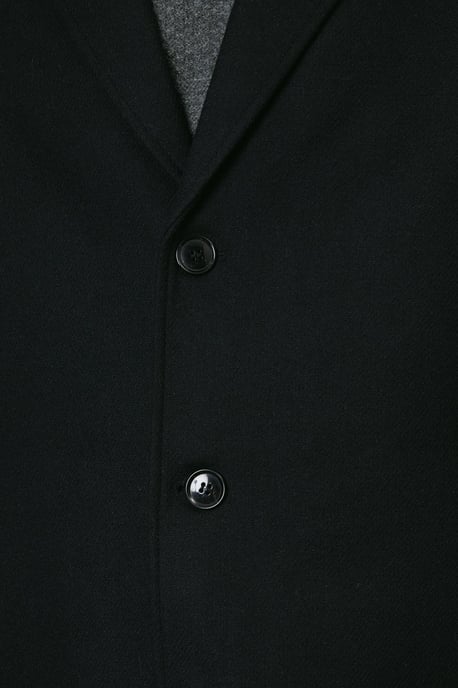 Black Wool Blend Epsom Coat - Image 5