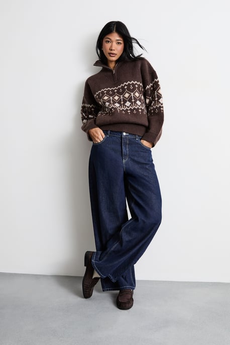 Fairisle Half Zip Jumper - Image 1