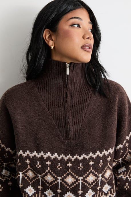 Fairisle Half Zip Jumper - Image 2