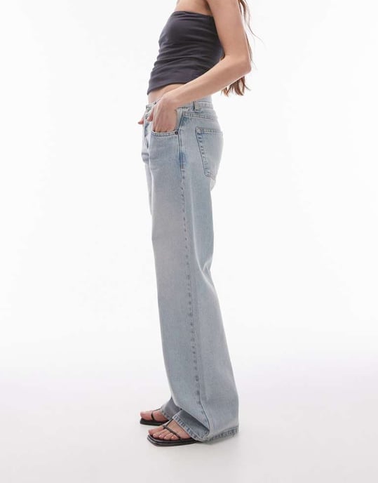 Topshop – Ember – Ljusbruna jeans med raka ben och låg midja - Image 2