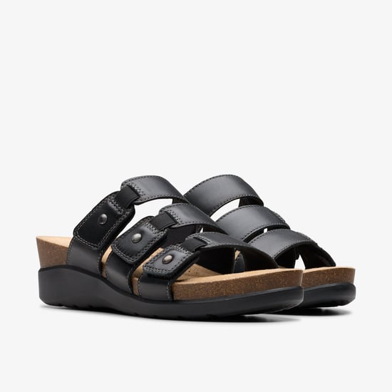 Calenne Lily Black Leather Sandals - Image 4