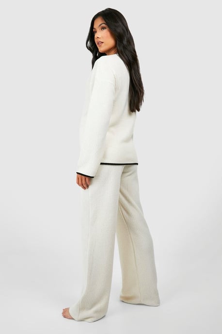 Maternity Contrast Soft Rib Loungewear Set - Image 2