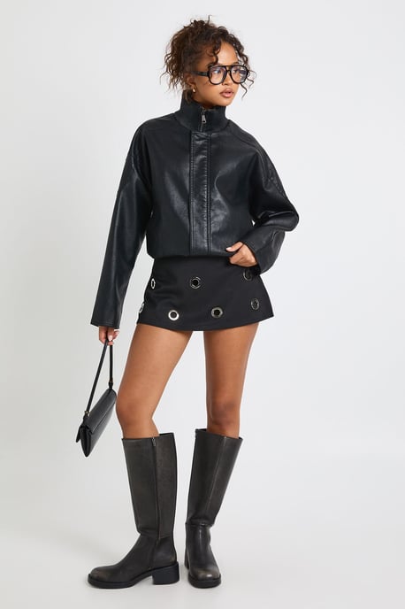 Chunky Eyelet Detail Mini Skort - Image 3