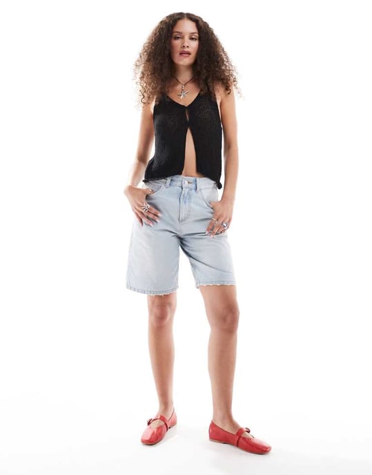 Monki – Svart virkad väst - Image 3