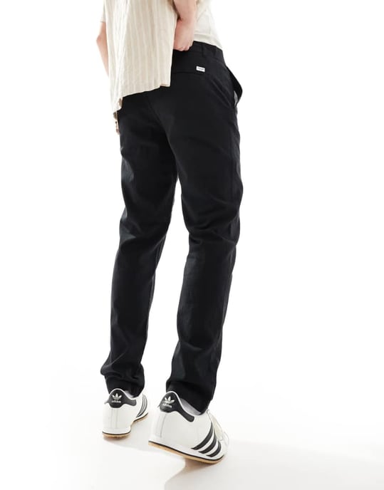 Jack & Jones – Svarta chinos i linneblandning - Image 3