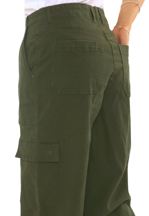 MYT Womens Wide Leg Cargo Combat Chino Trousers in Olive - Image 6