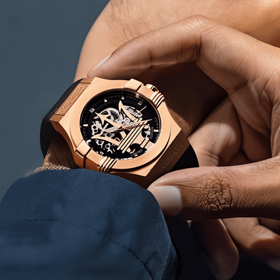 Maserati R8821108025 Automatische Skeleton Wijzerplaat Herenhorloge in Roségoud en Zwart - Image 4