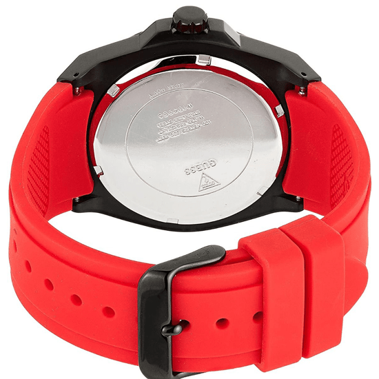 Guess W1049G6 Stijlvolle Rode Siliconen Herenhorloge - Image 3