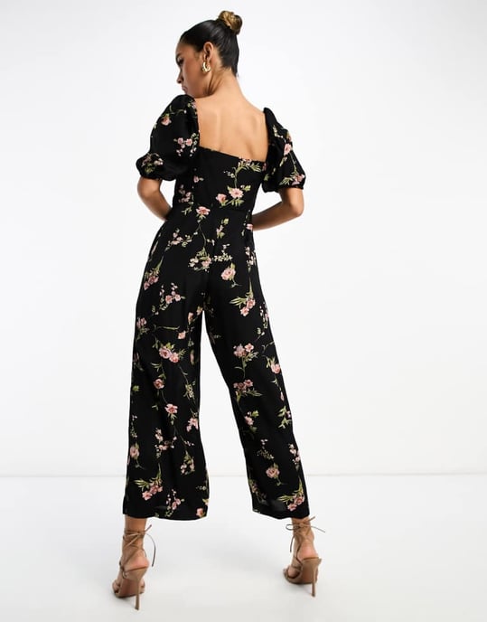 ASOS DESIGN – Blommig jumpsuit med mjölkpigor - Image 3