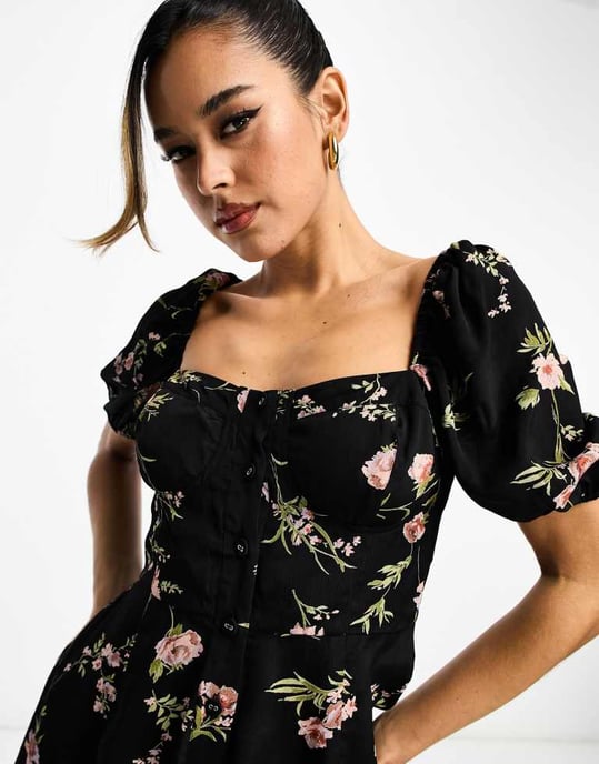 ASOS DESIGN – Blommig jumpsuit med mjölkpigor - Image 4