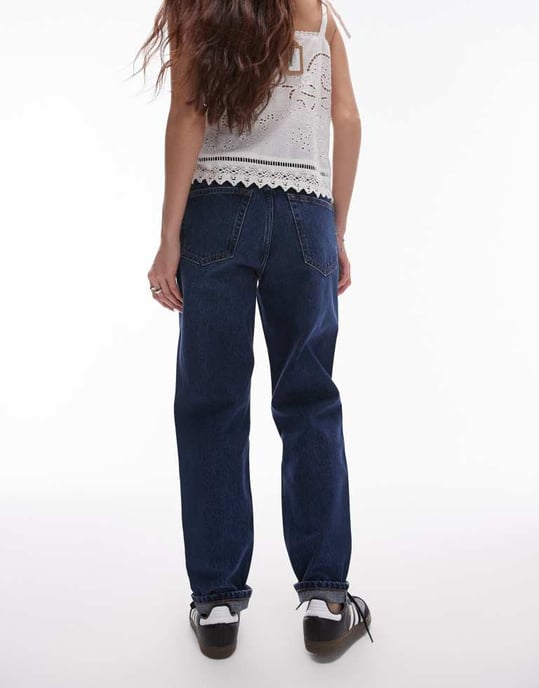 Topshop Original Mom – Mörkblå jeans med hög midja - Image 3