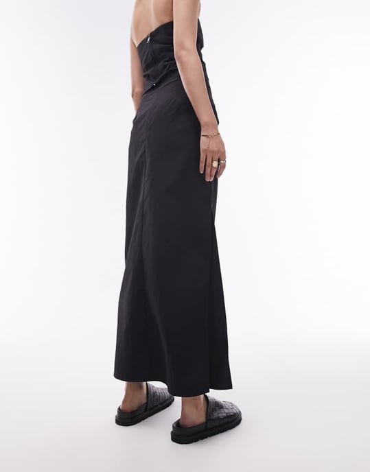 Topshop – Svart maxikjol i tekniskt tyg, del av set - Image 3