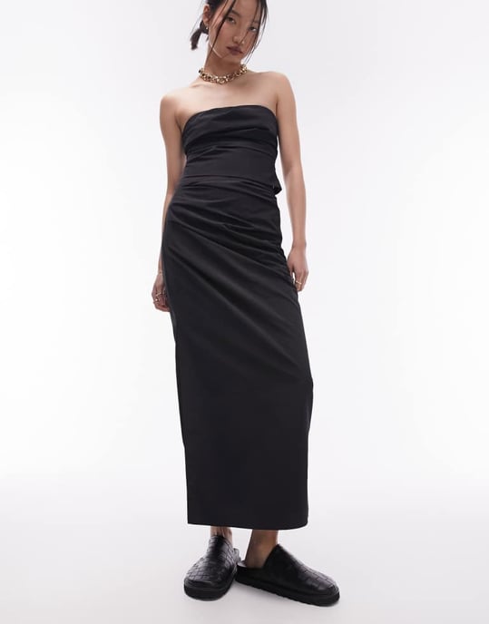 Topshop – Svart maxikjol i tekniskt tyg, del av set - Image 4