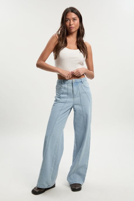 Seam Detail Straight Leg Jean - Image 1