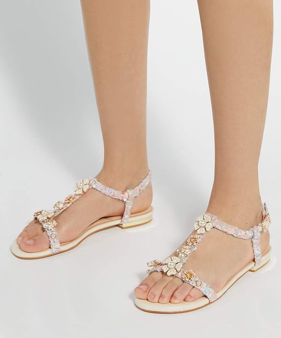 Dune Ladies Nature - Floral Embellished T-Bar Sandals - Image 3