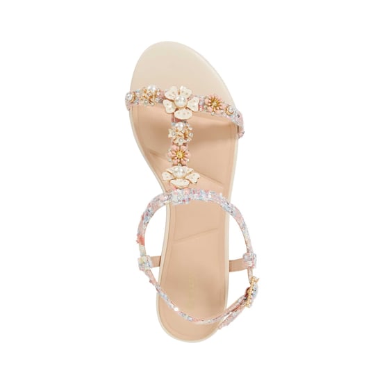 Dune Ladies Nature - Floral Embellished T-Bar Sandals - Image 4