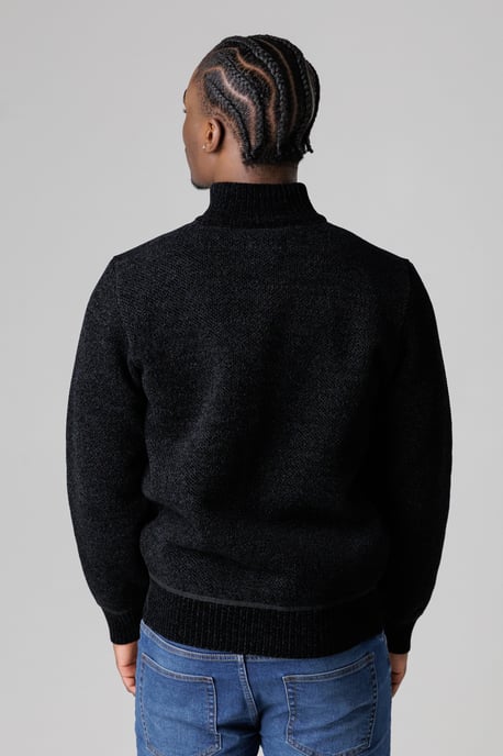 Black Sherpa-Lined Zip-Through Cardigan - Image 2
