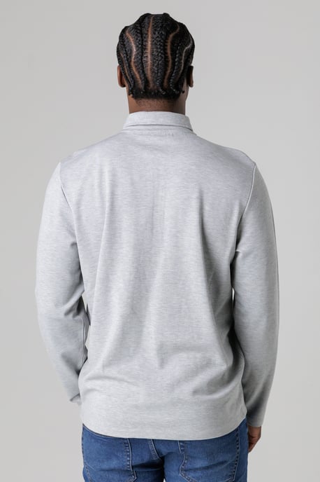 Light Grey Quarter Zip Fleece Jumper With Smart Collar - Image 2