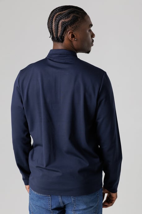 Navy Quarter Zip Fleece Jumper With Smart Collar - Image 2