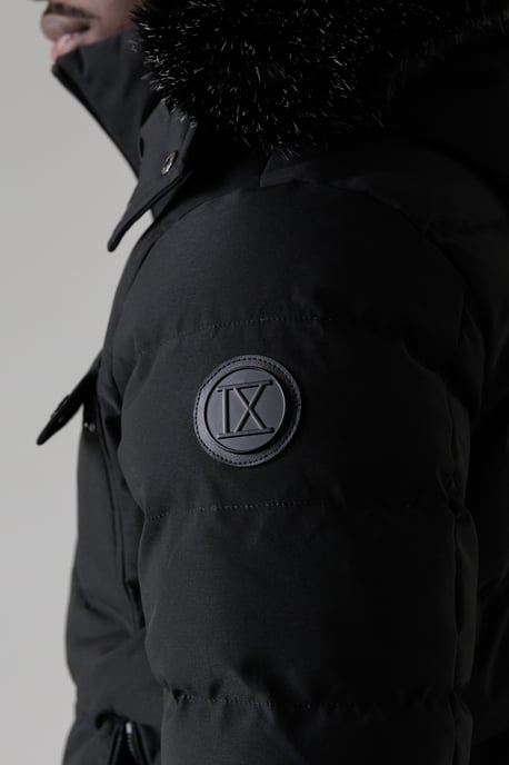 Black Hooded Parka Jacket With Soft Fleece Lining - Image 5