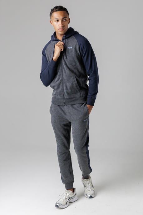 Charcoal Cotton Blend Zip-Through Hoody And Jogger Set - Image 1