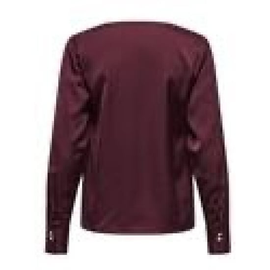 Only Onlmika vis satin ls jew v-neck top wvn bordeaux - Image 2