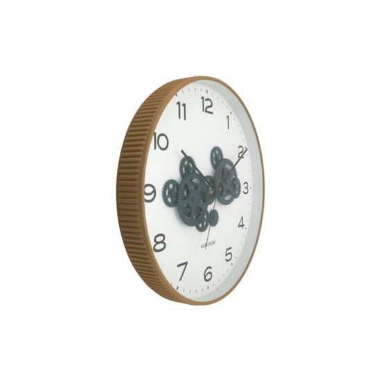 Karlsson wandklok open gear ochre yellow & dark blue- Ø40cm - Image 3
