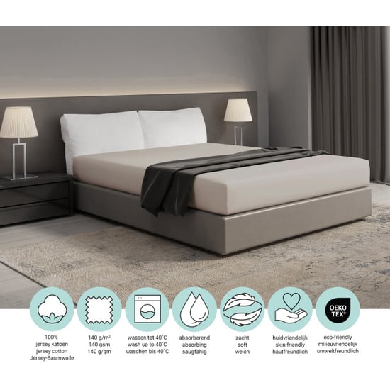 DoubleDry Hoeslaken jersey 100% katoen tweepersoons 140x200 cm zacht & - Image 6