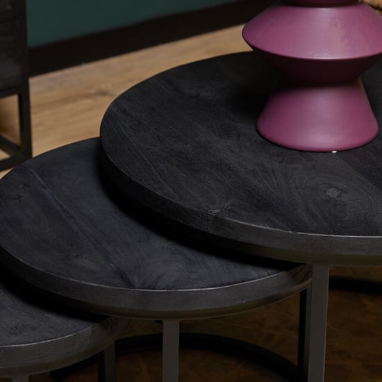 Starfurn salontafel triole all black 70 cm set van 3 - Image 2