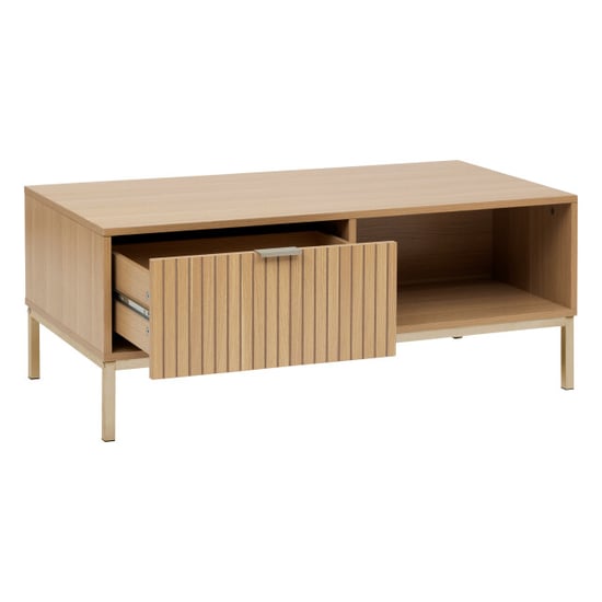 5Five Koffietafel salontafel tasso houten salontafel met panelen 50x100x40 cm - Image 5
