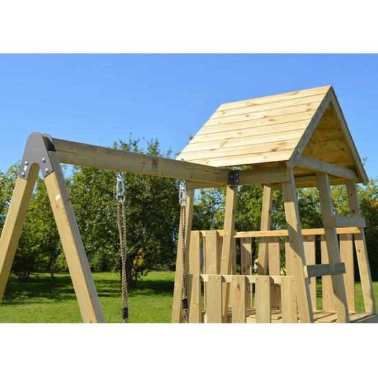 Wendi Toys Houten speeltoren gorilla | met glijbaan, klimwand, schommel en tafel - Image 2
