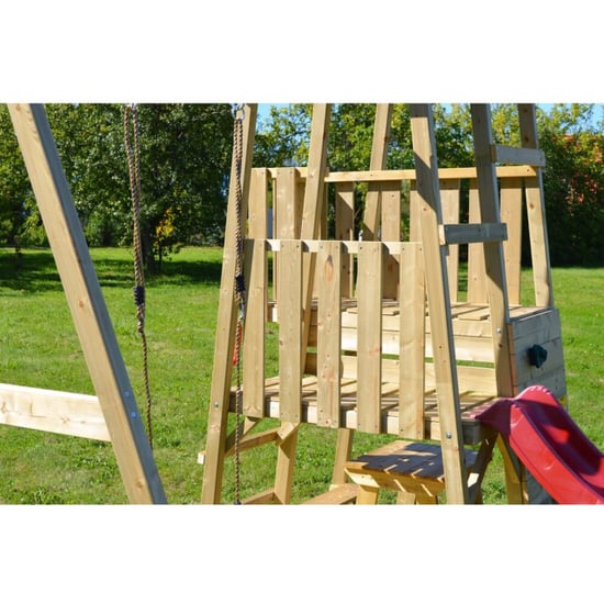 Wendi Toys Houten speeltoren gorilla | met glijbaan, klimwand, schommel en tafel - Image 3